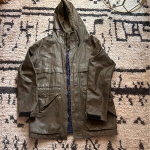 Raincoat with blue silk lining